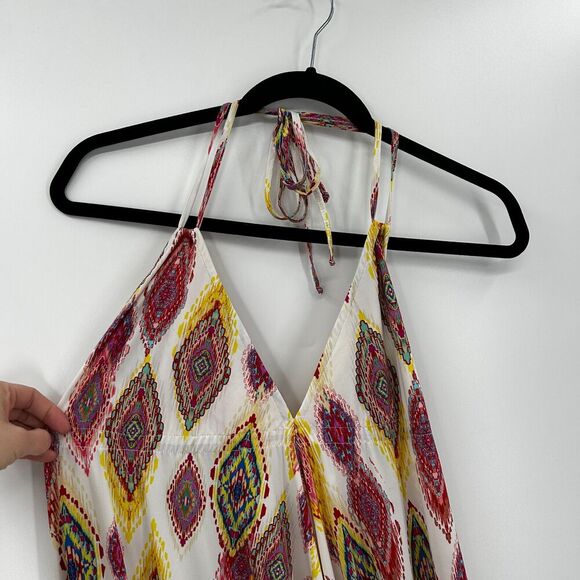 PILYQ Revolve Pink Yellow Geometric Halter Midi Swim Cover Up Dress One Size - Picture 4 of 8